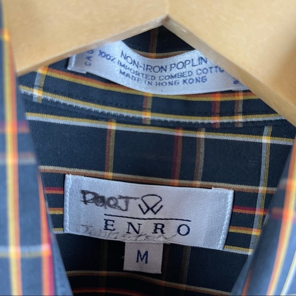 Enro Men’s Size Medium Non-Iron Poplin 100% Combed Cotton Dress Shirt Funky - Picture 8 of 12